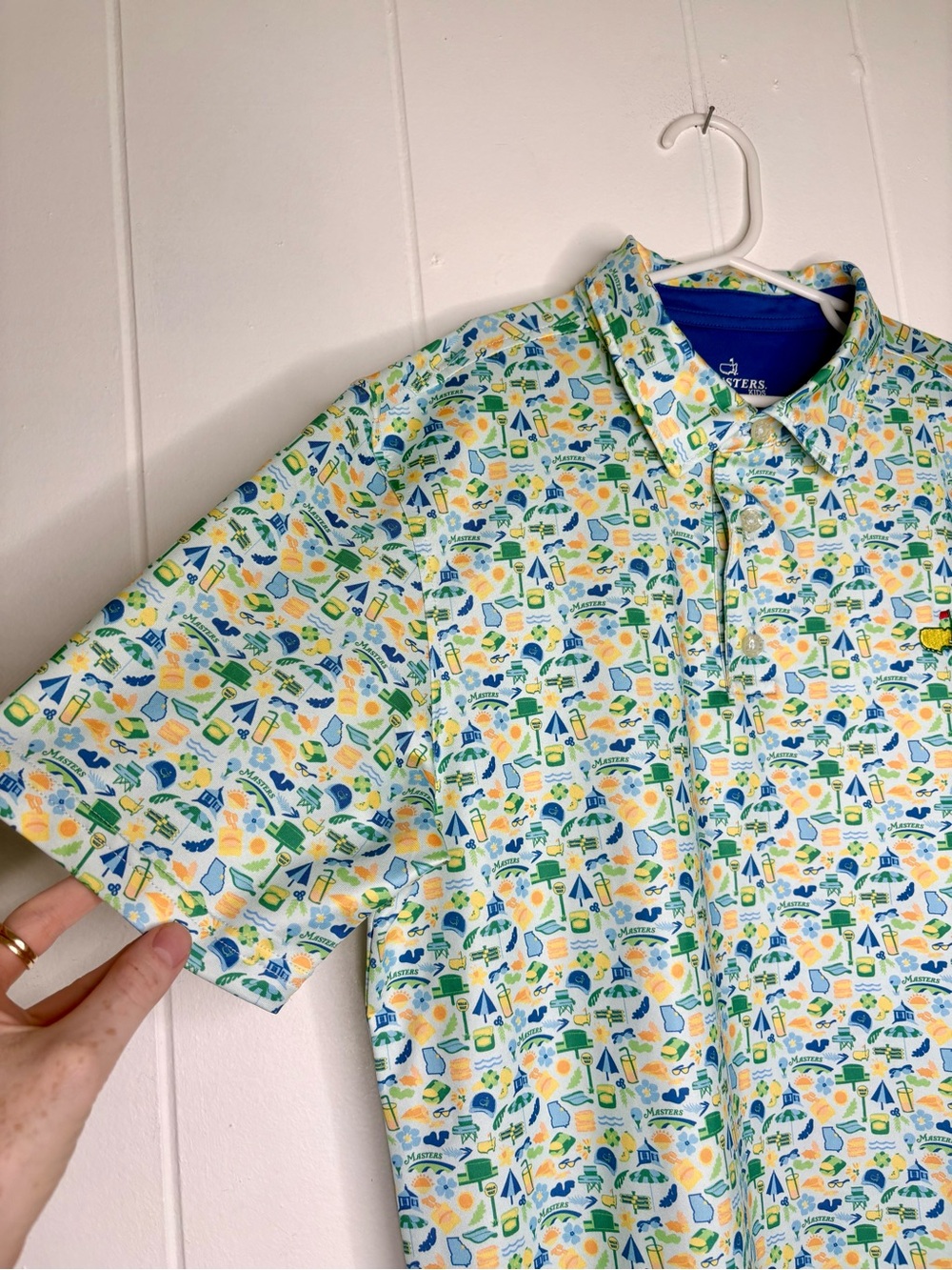MASTERS Kids Polo Tropical Golf Polo Shirt Kid’s Size Large 10-12 RARE PRINT